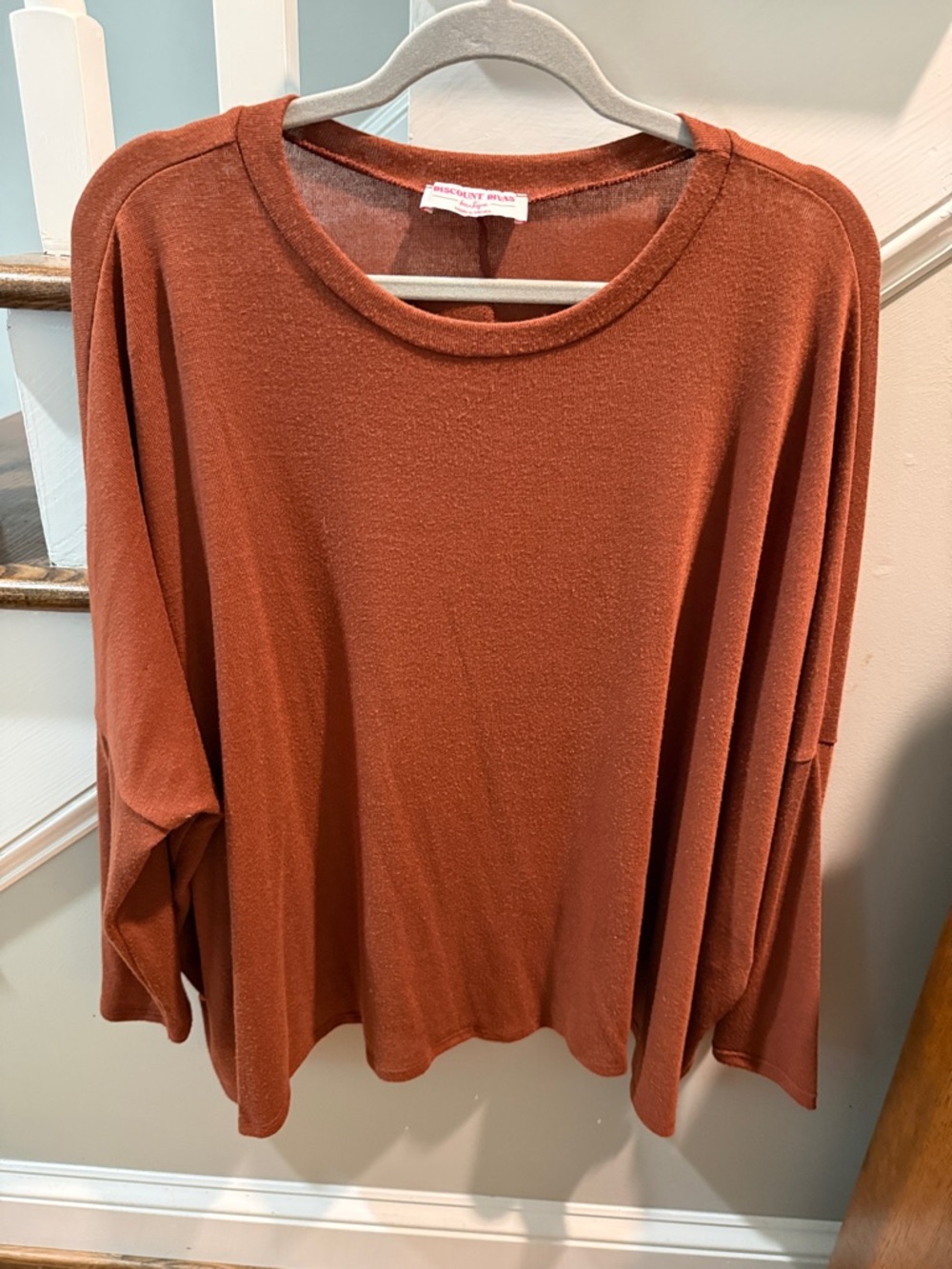 Reluctant Brown Relaxed Crewneck Top